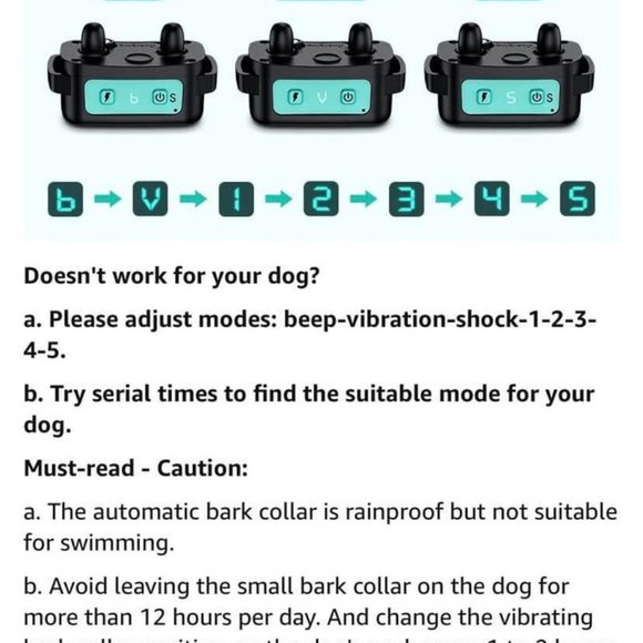NEW Patpet Bark Collar #A12 for medium dog doggy pet - Picture 6 of 7